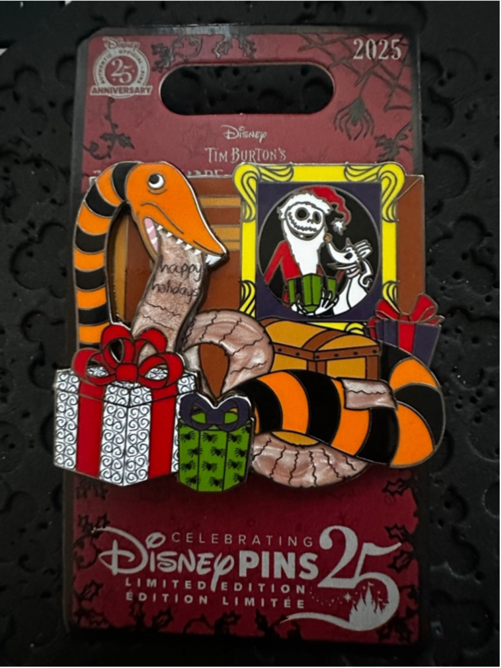 2025 Disney LE 25th Anniversary Nightmare Before Christmas Snake Pin